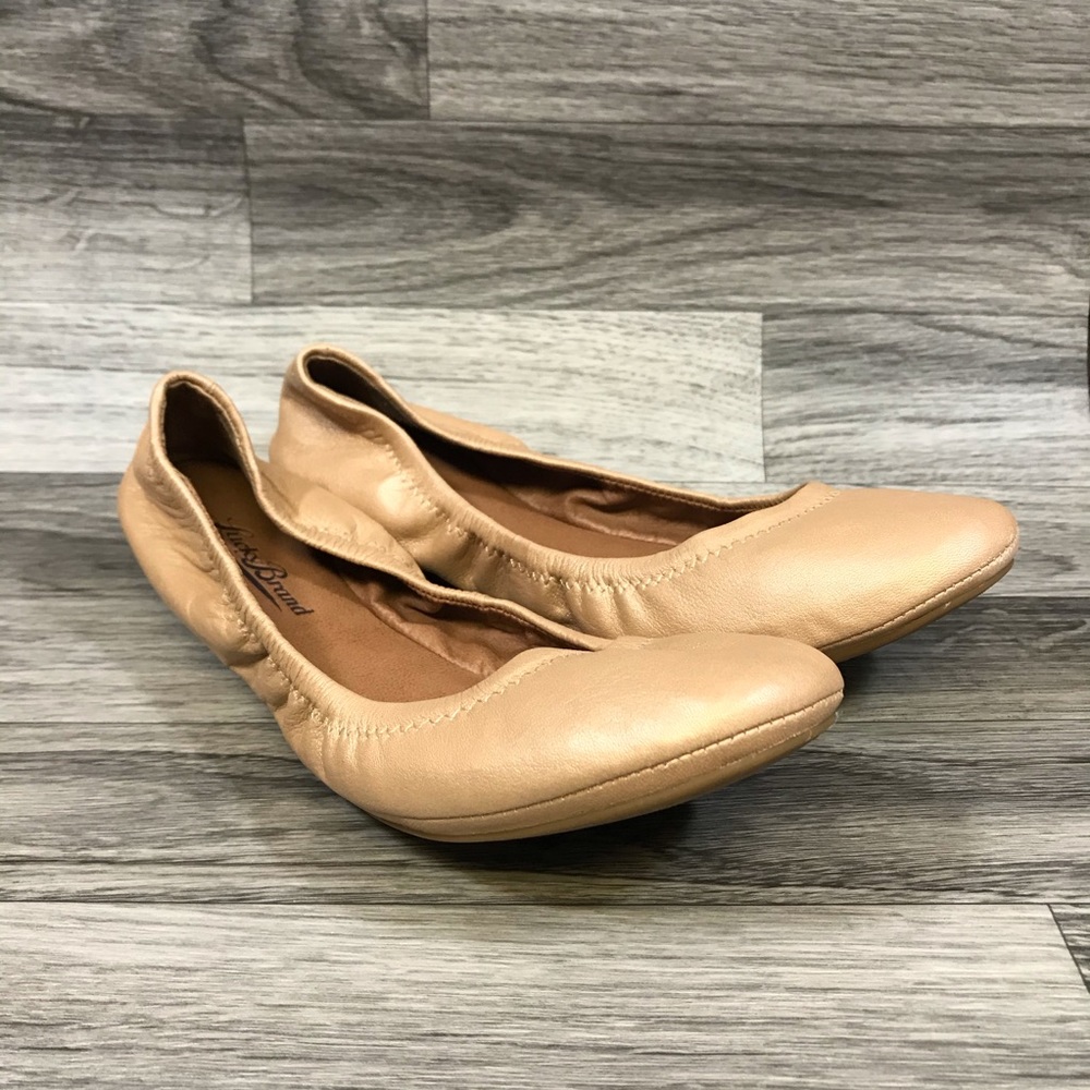 Lucky Brand Emmie Leather Tan Flats - Gem